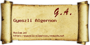 Gyeszli Algernon névjegykártya